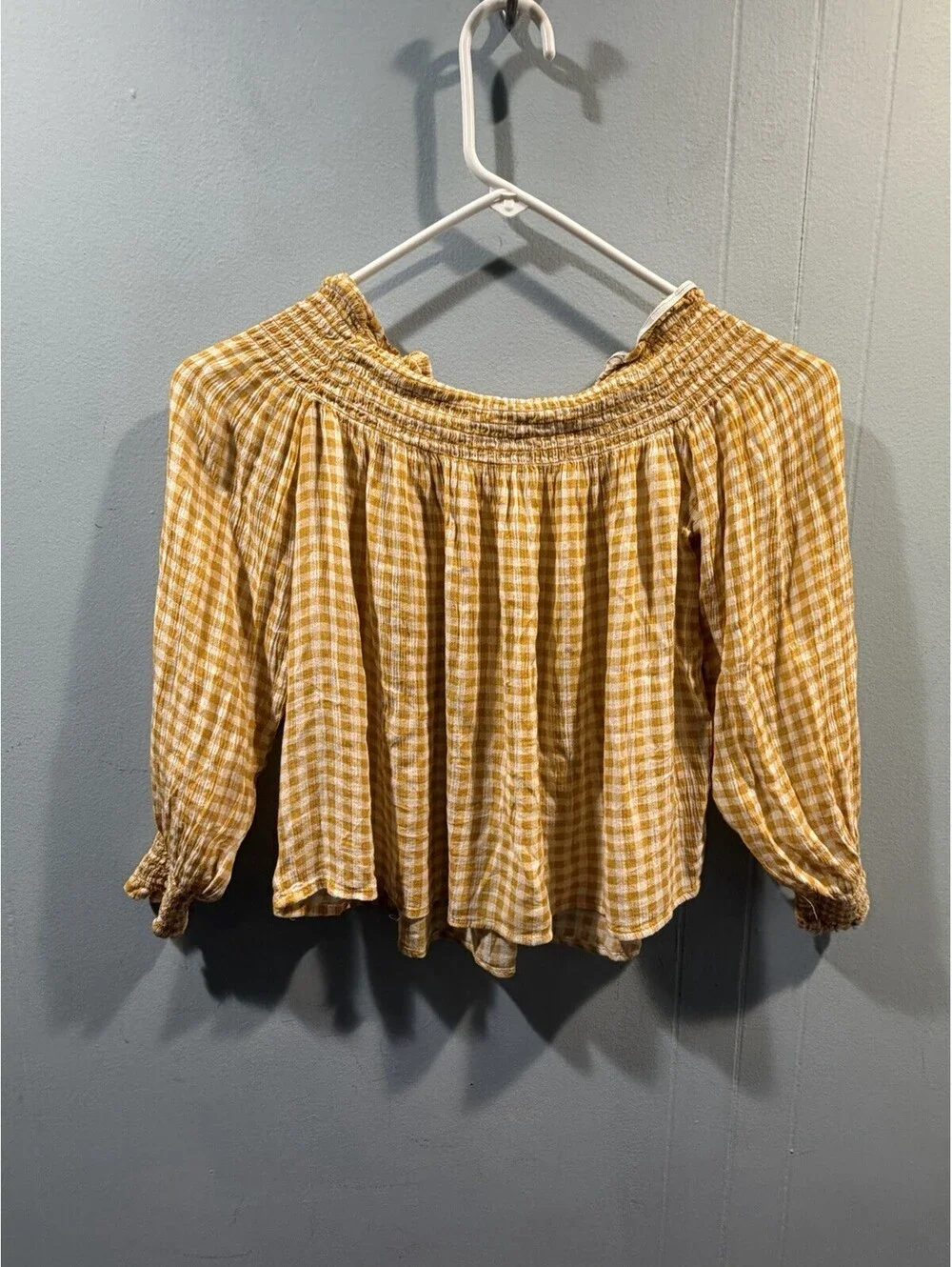 Young Girls Rewind Plaid Top Long Sleeves Size Small